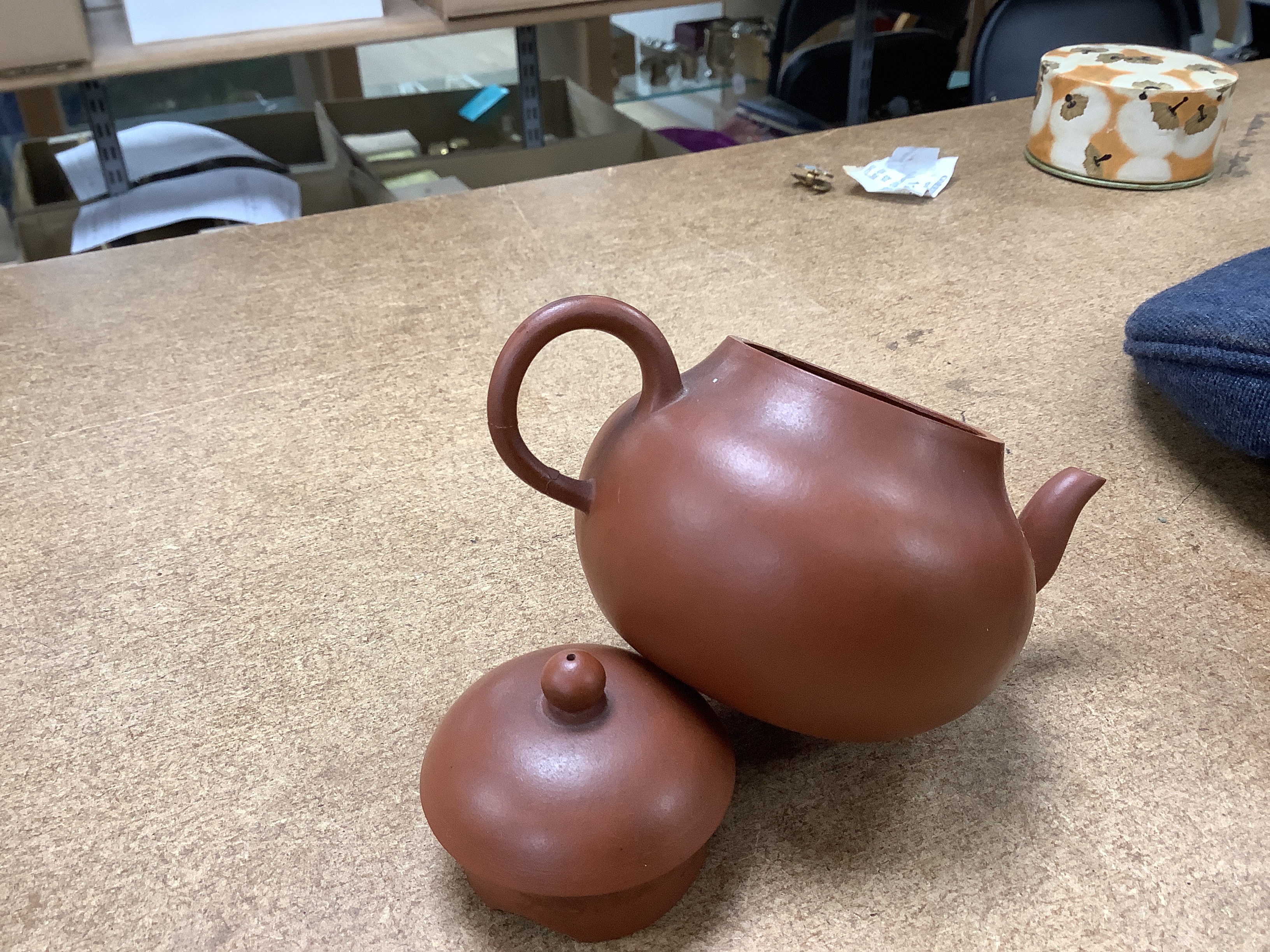 Six Chinese Yixing terracotta teapots, largest 11cm